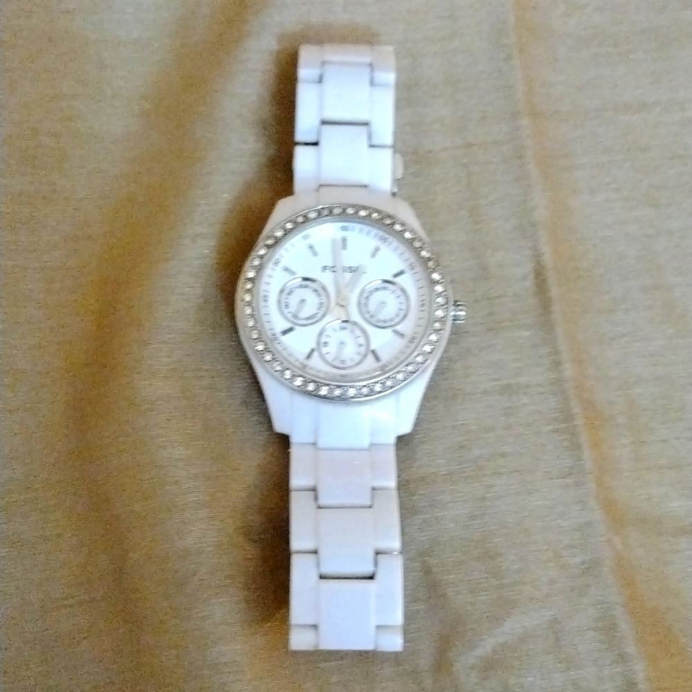 FOSSIL Stella Multifunction White Ceramic Watch